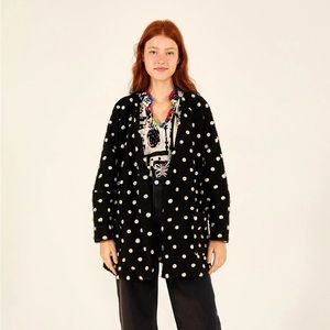 SOLD Farm Rio Polka Dots Fleece Cardigan Coat